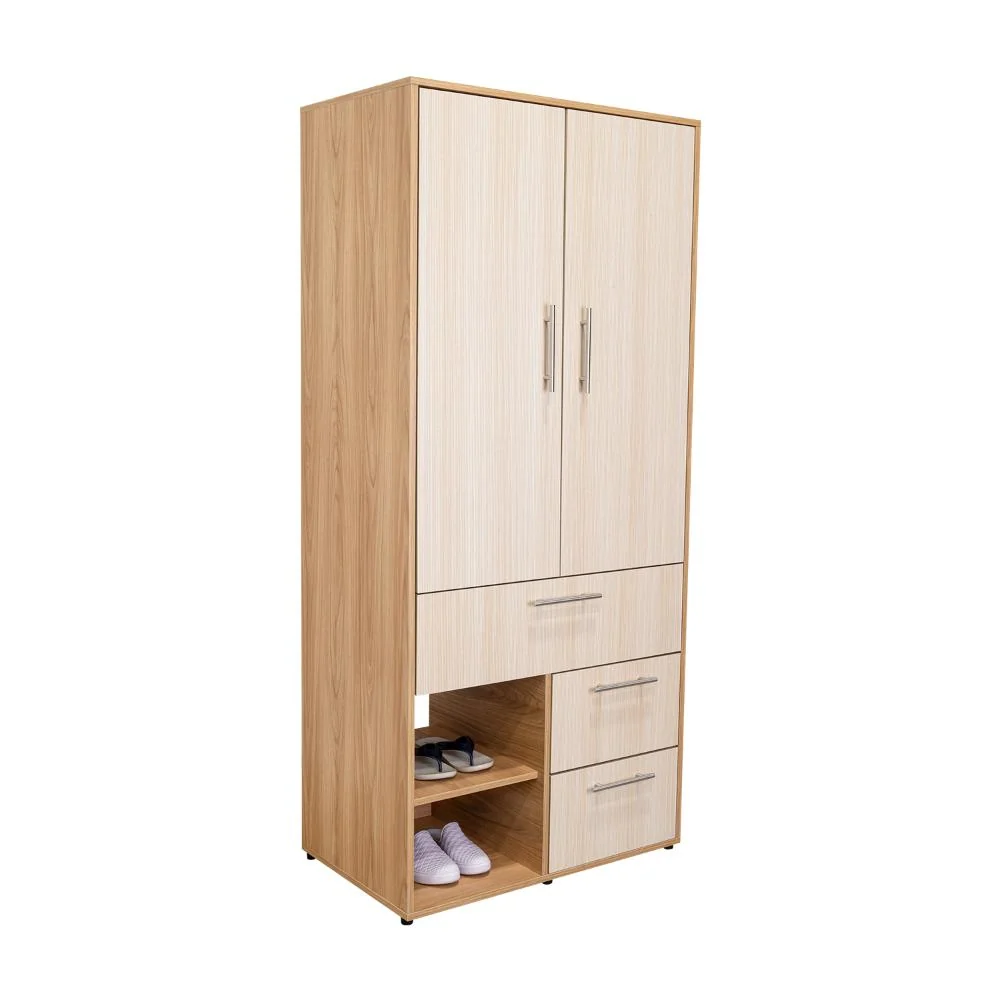 Closet sevilla, Fresno Europeo, con Dos Puertas Abatibles y Tres Cajones RTA Design