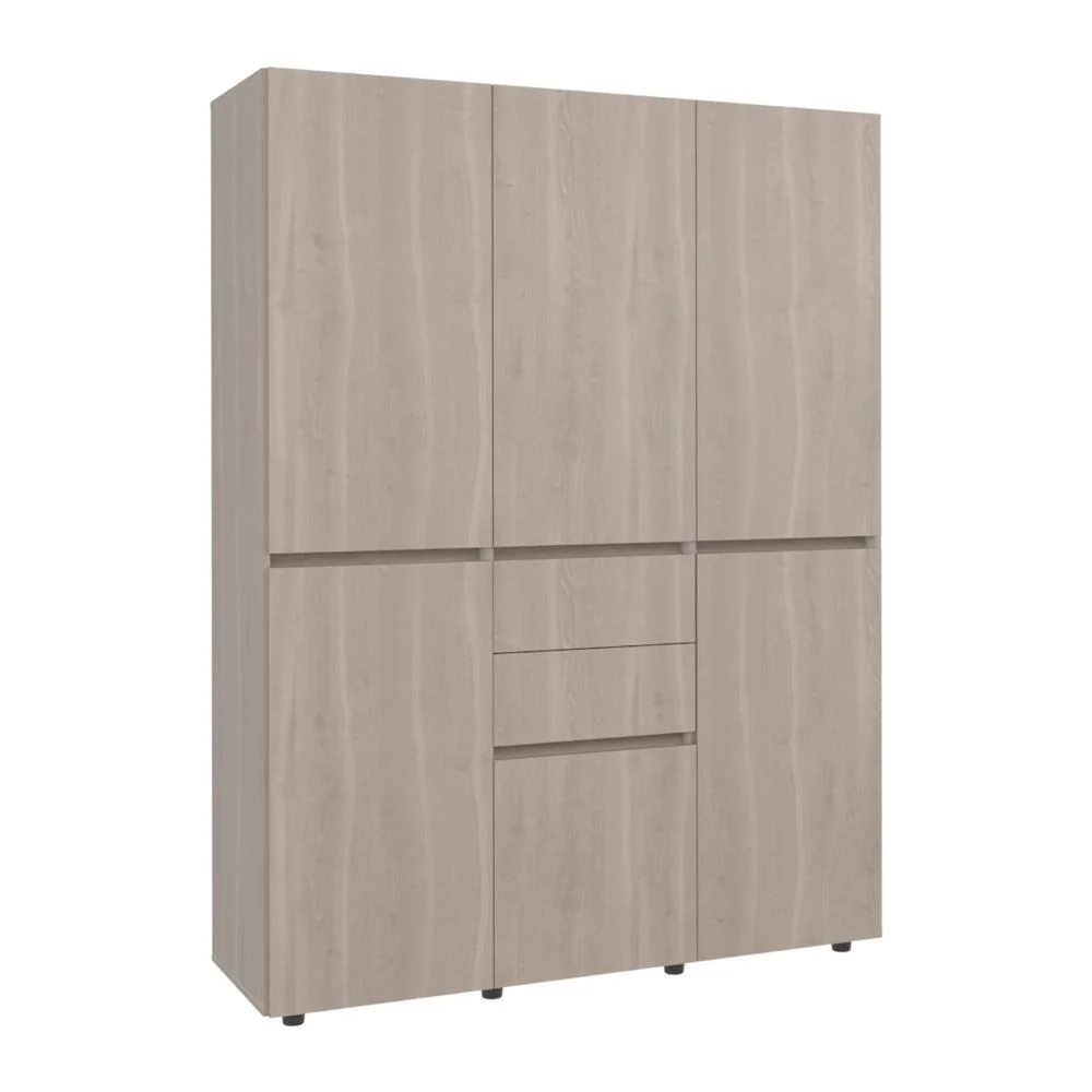 Closet Siruela 150, Bardolino y Blanco, con Seis Puertas y Gran Capacidad de Almacenamiento RTA Design