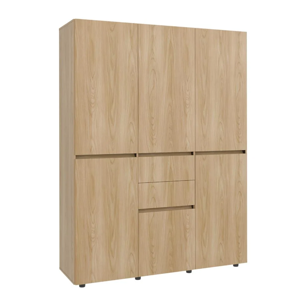 Closet Siruela 150, Fresno Europeo y Wengue, con Seis Puertas y Gran Capacidad de Almacenamiento RTA Design