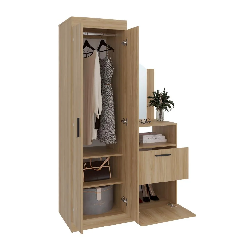 Closet Tocador Praga, Fresno Europeo, con diseño moderno incluye Espejo RTA Design