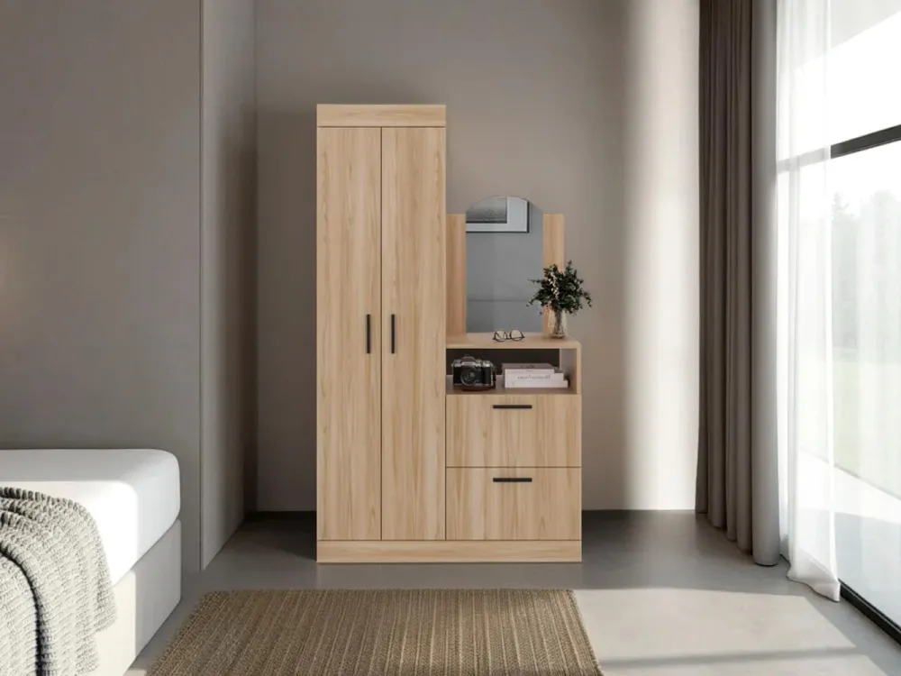 Closet Tocador Praga, Fresno Europeo, con diseño moderno incluye Espejo RTA Design