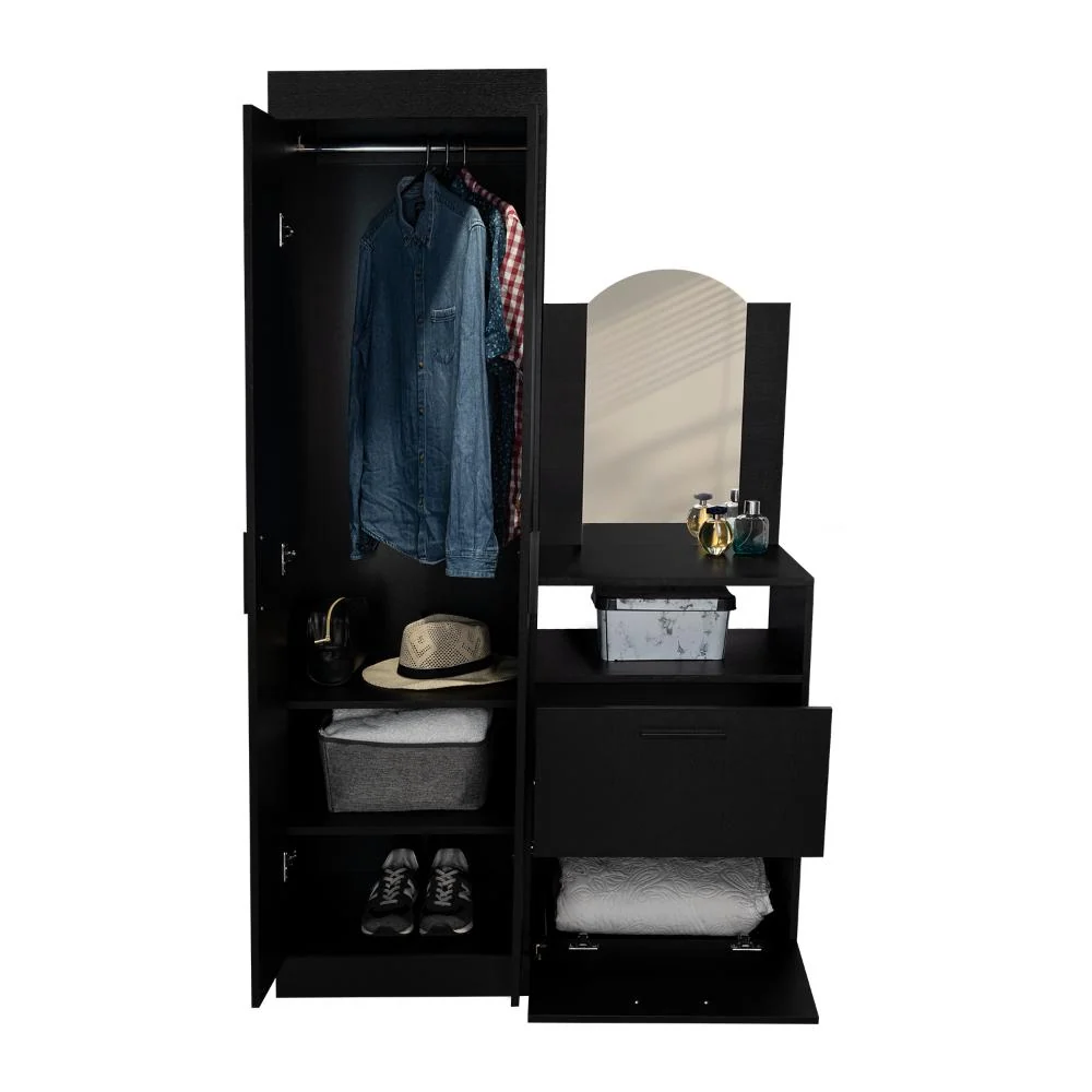 Closet Tocador Praga, Wengue, con diseño moderno incluye Espejo RTA Design