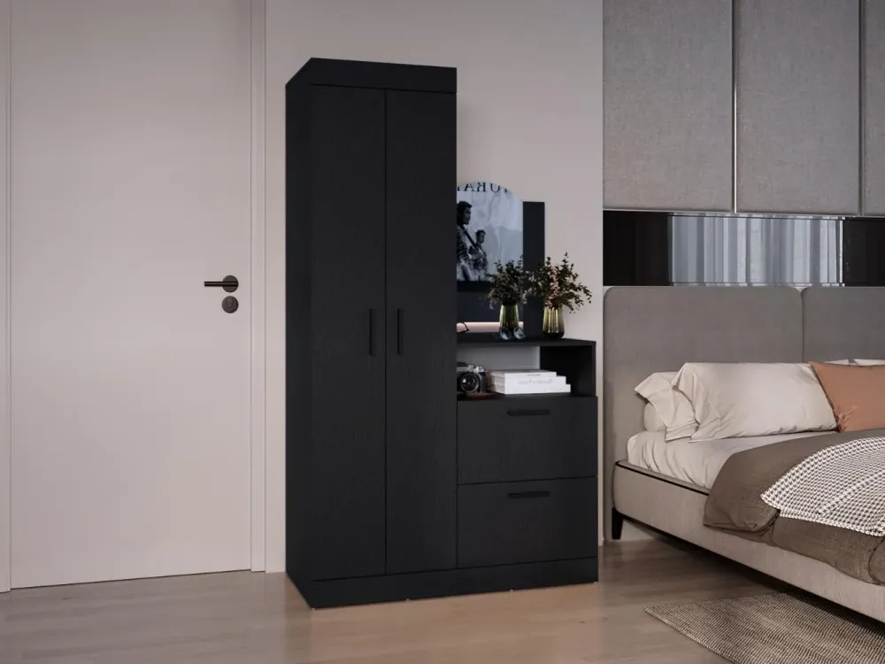 Closet Tocador Praga, Wengue, con diseño moderno incluye Espejo RTA Design