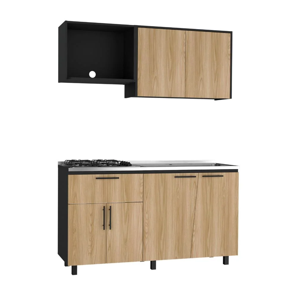 Cocina Integral Emilia, Wengue y Fresno Europeo, Incluye Meson Derecho RTA Design