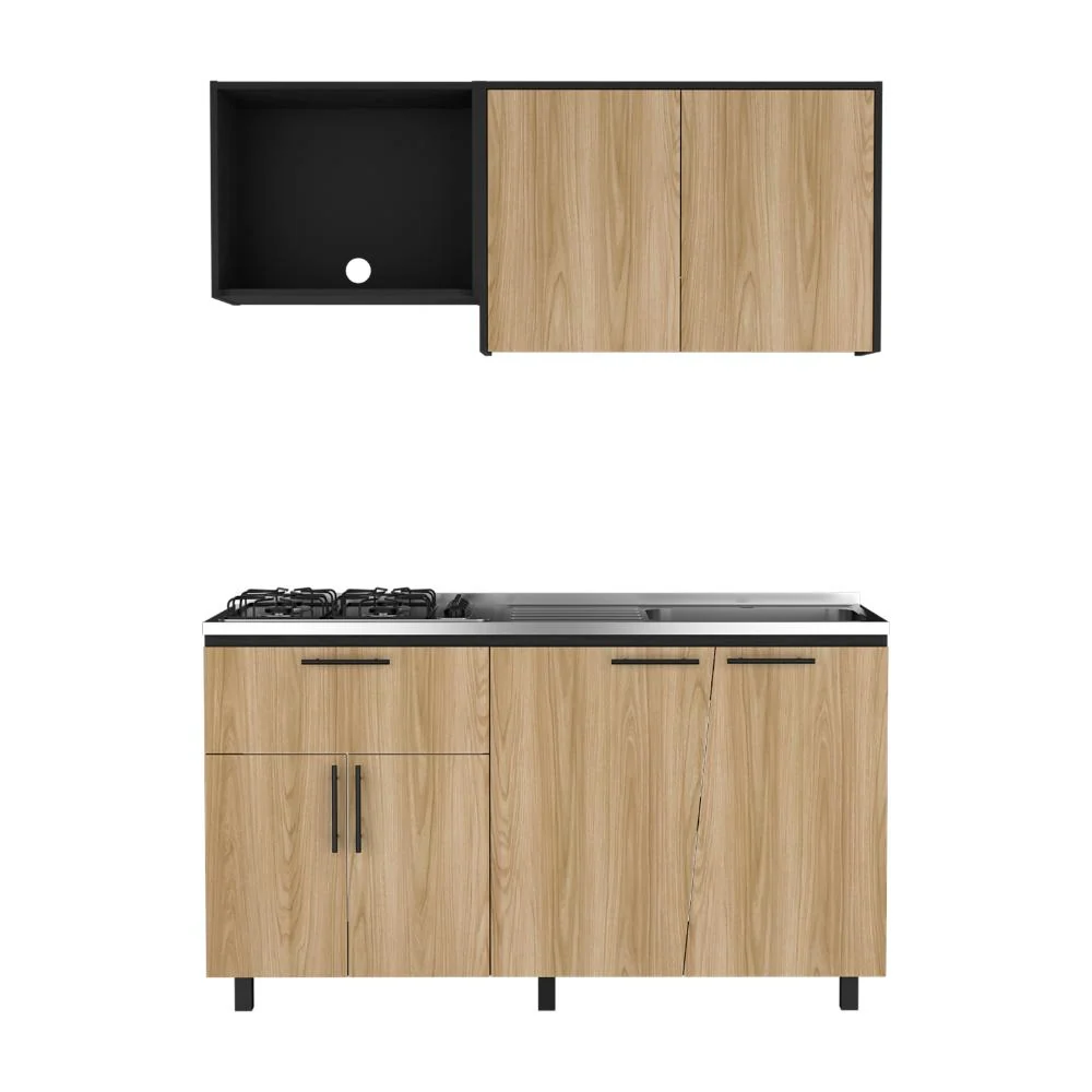 Cocina Integral Emilia, Wengue y Fresno Europeo, Incluye Meson Derecho RTA Design
