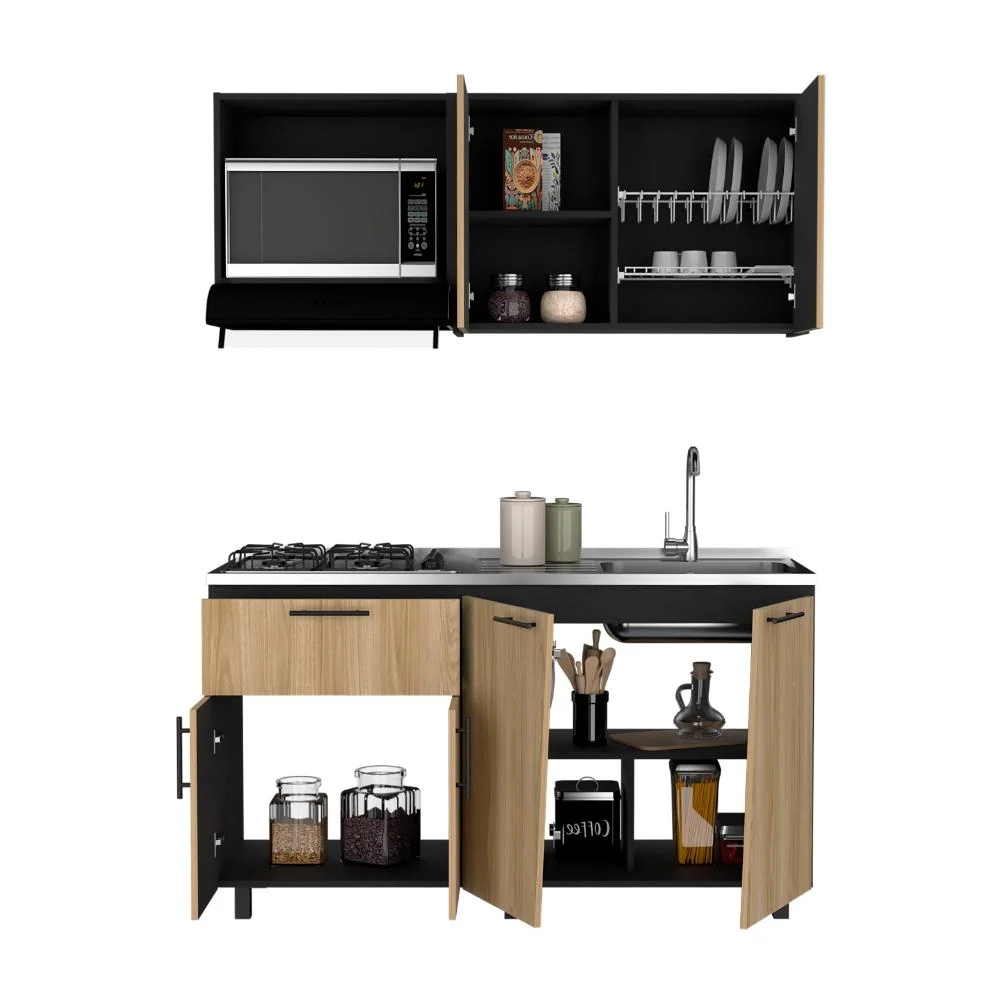 Cocina Integral Emilia, Wengue y Fresno Europeo, Incluye Meson Derecho RTA Design
