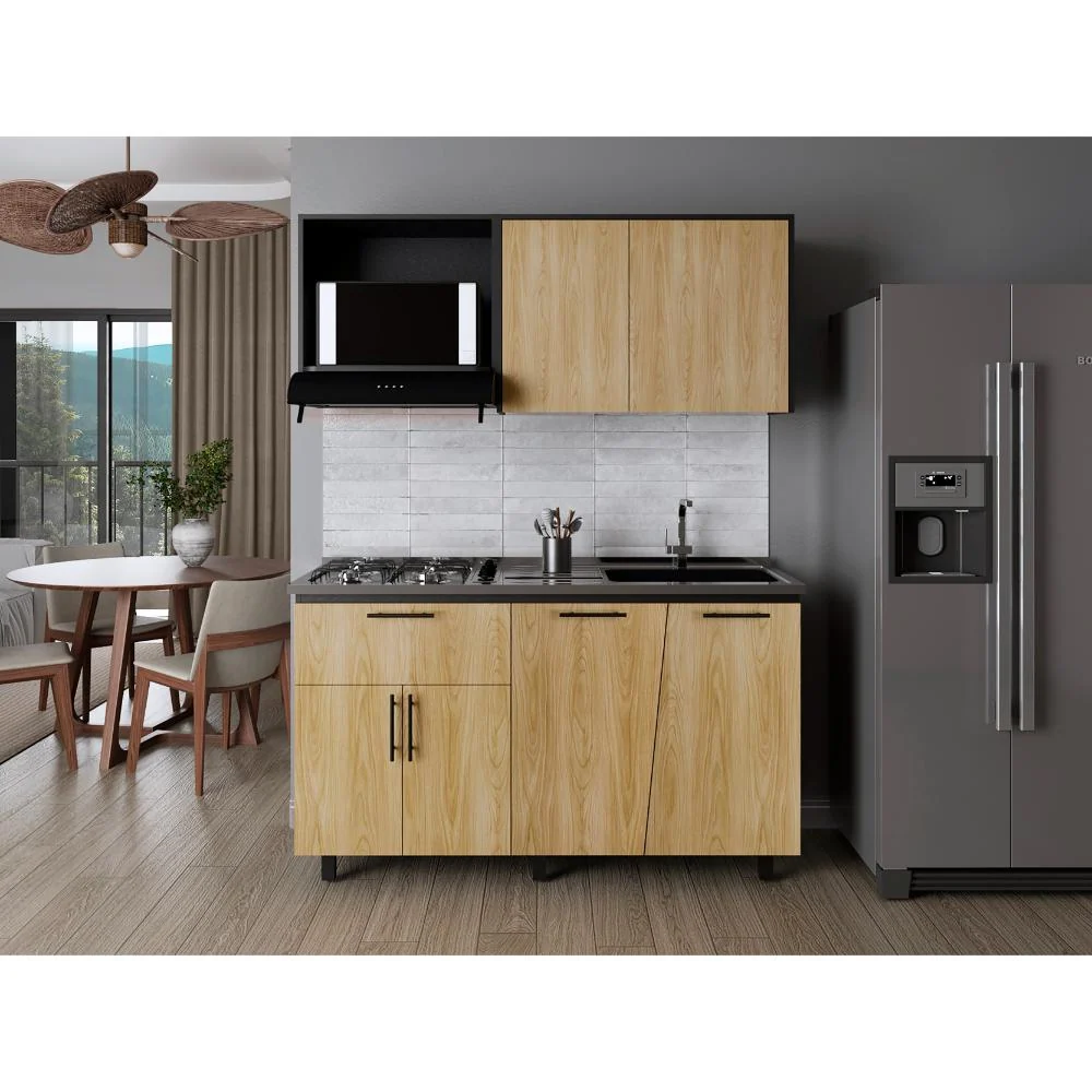 Cocina Integral Emilia, Wengue y Fresno Europeo, Incluye Meson Derecho RTA Design