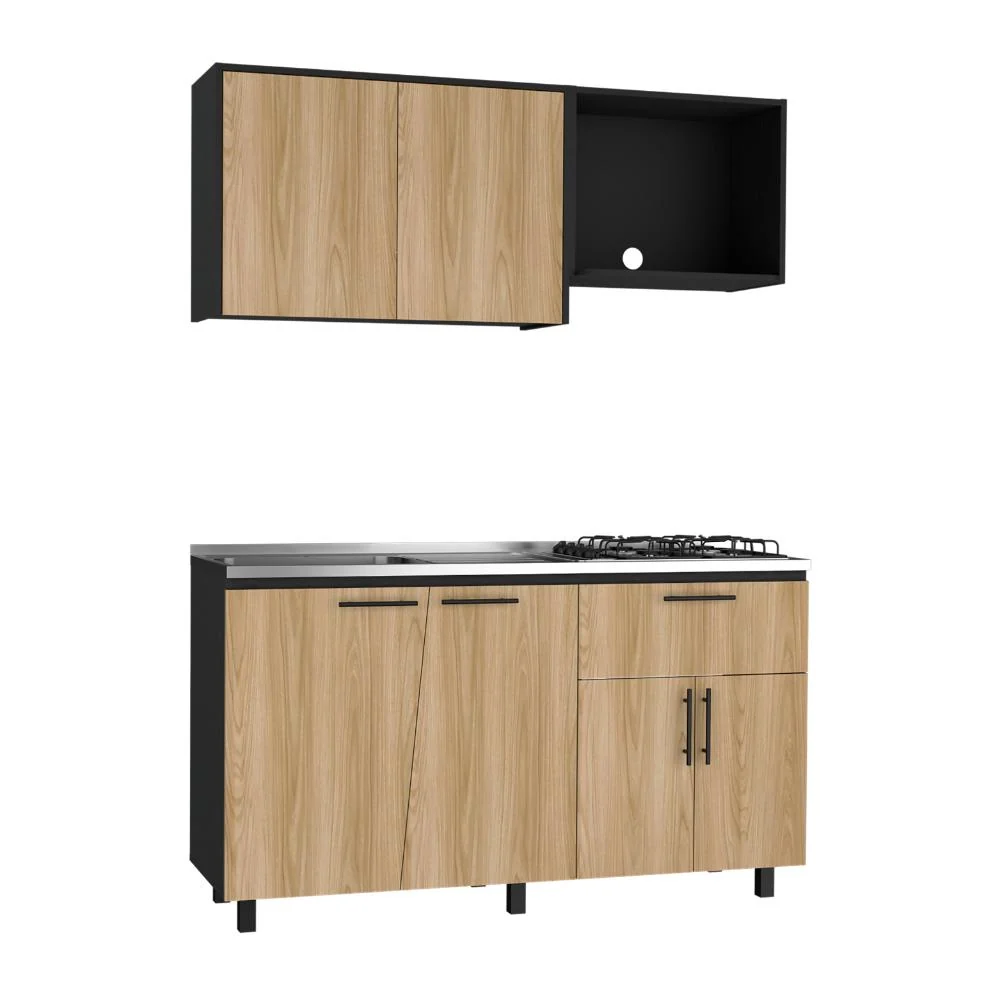 Cocina Integral Emilia, Wengue y Fresno Europeo, Incluye Meson Izquierdo RTA Design