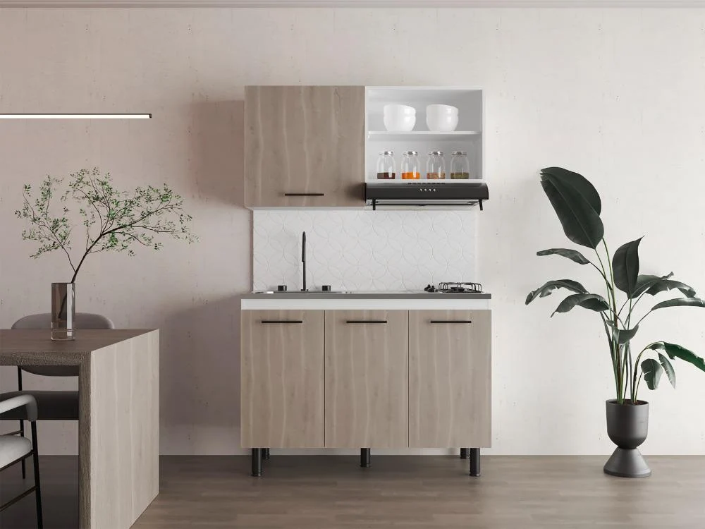 Cocina Integral Flas, Bardolino y Blanco Duqueza, Incluye Mesón Socoda Winner Izquierdo RTA Design