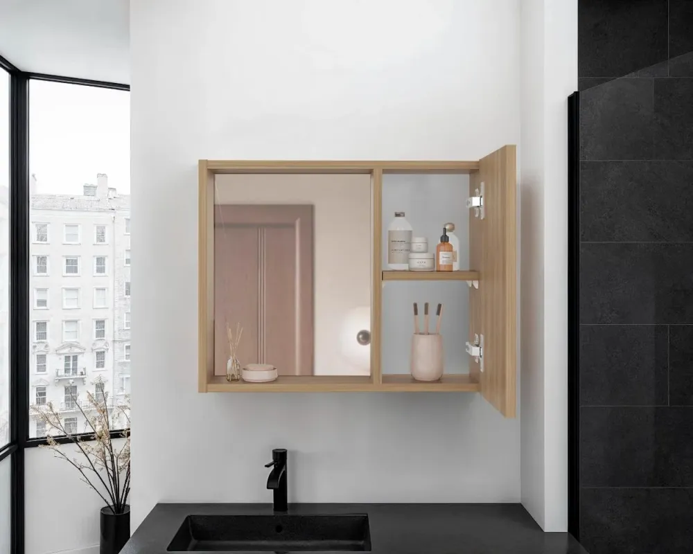 Gabinete de Baño Alessi, Fresno Europeo, con especio para guardar objetos de aseo personal RTA Design