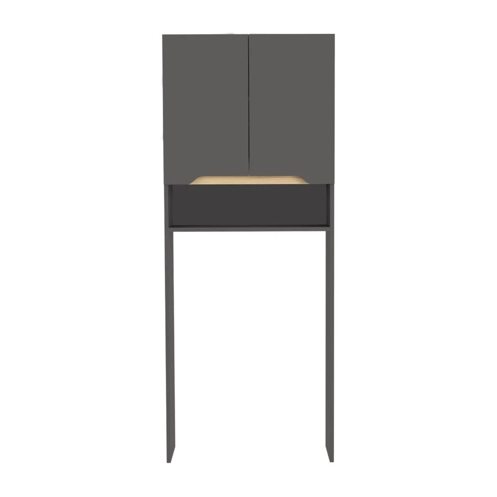 Gabinete de Baño Apolis Plata Oscuro y Café Claro, con Puertas con Apertura Sin Manijas y Dos Puertas RTA Design