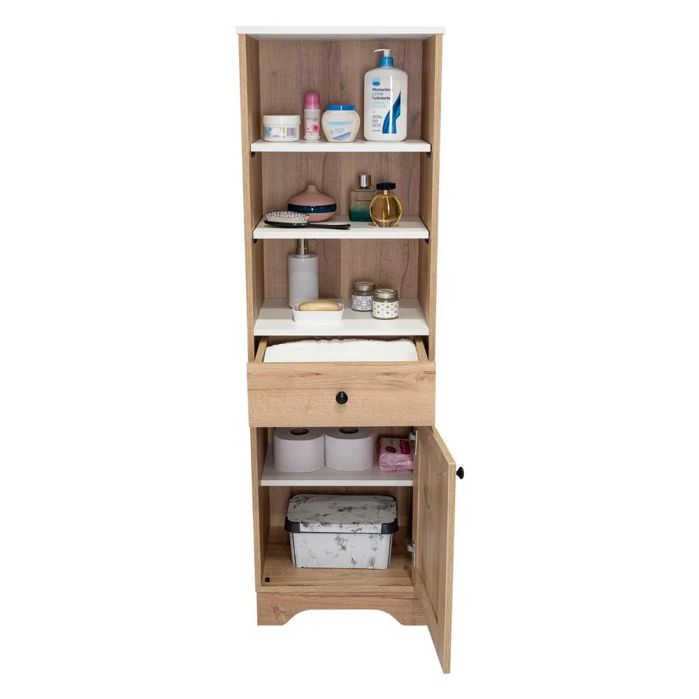 Gabinete de Baño Aqua 2, Café Claro y Blanco, con Variedad De Entrepaños RTA Design