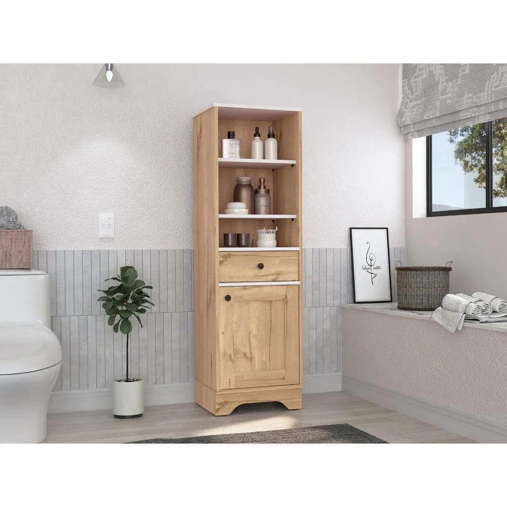 Gabinete de Baño Aqua 2, Café Claro y Blanco, con Variedad De Entrepaños RTA Design