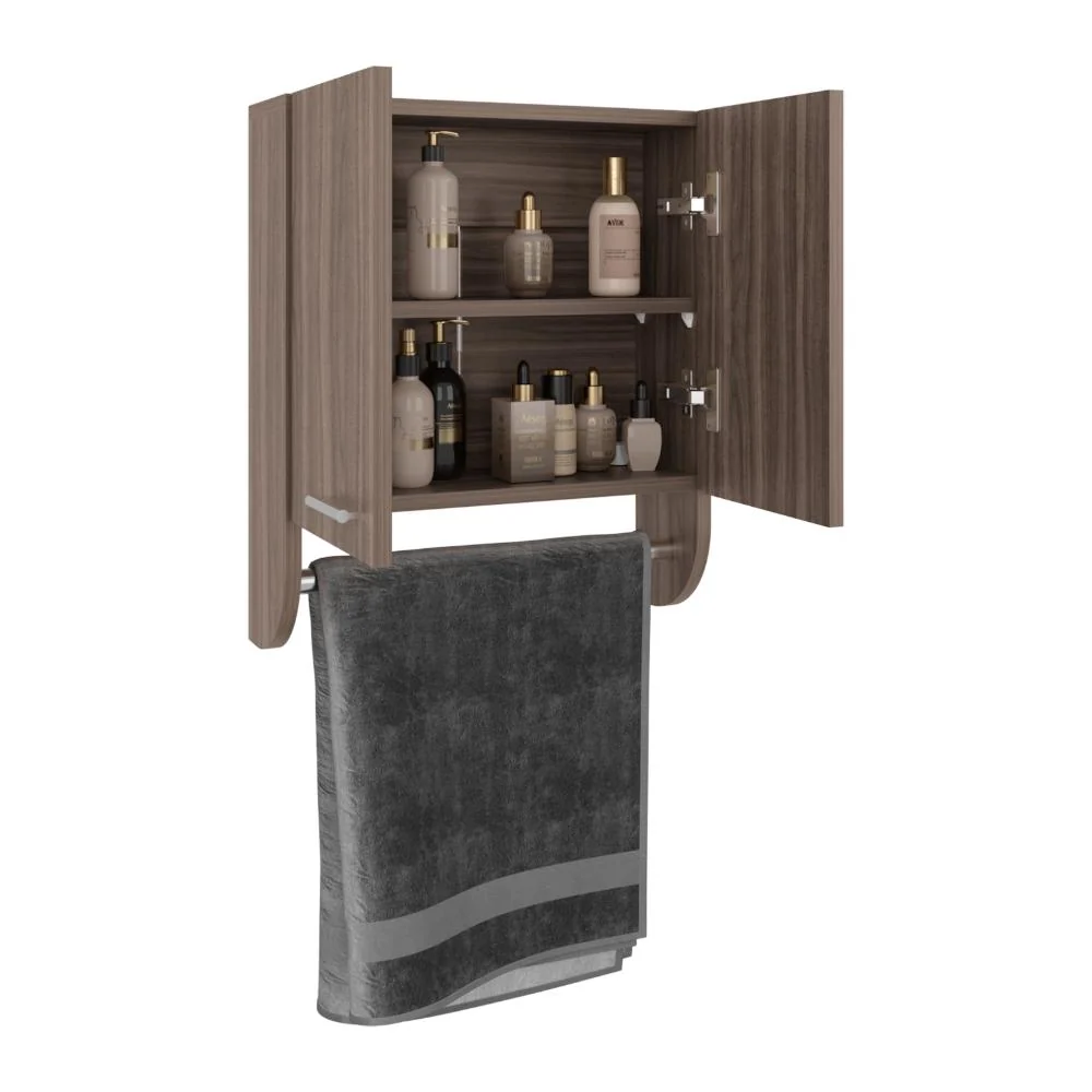 Gabinete de Baño Lupek, Avellana, Con tubo y manija metálicas RTA Design