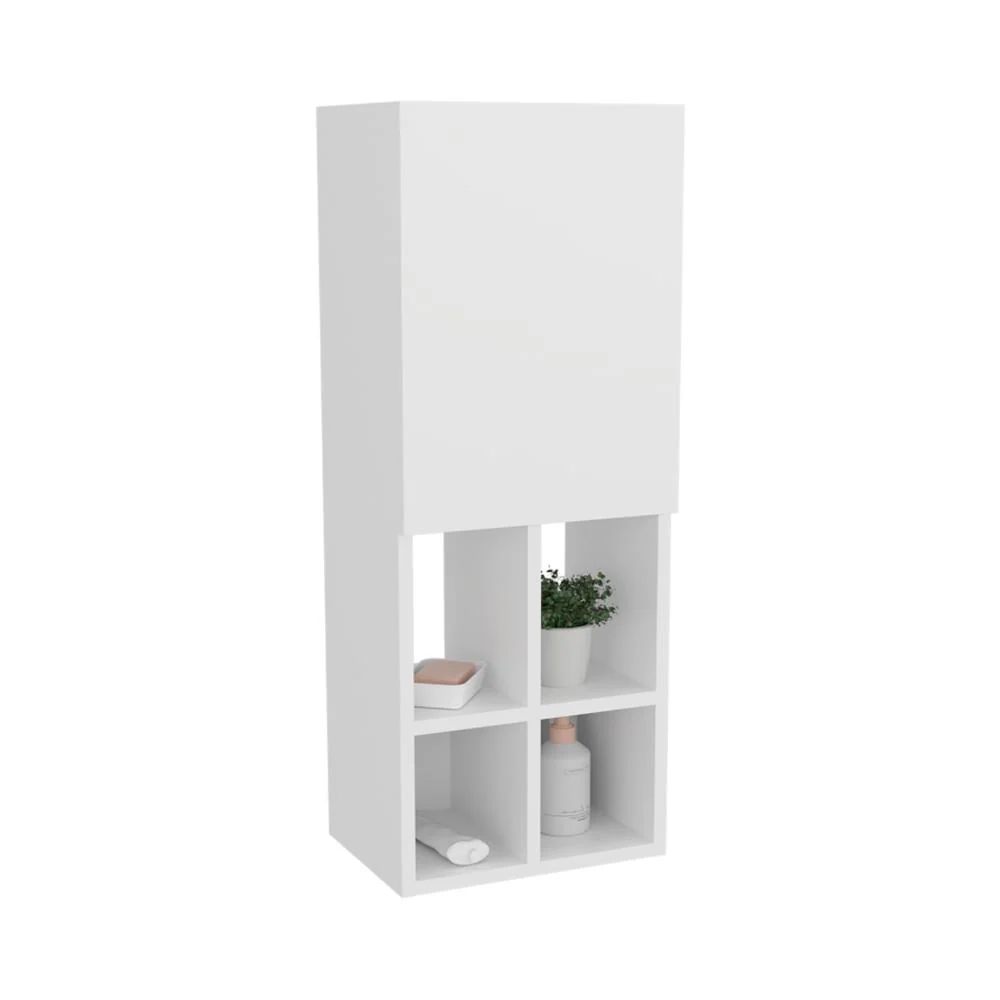 Gabinete de Baño Niwot, Blanco Duqueza, con tres entrepaños y compartimentos para almacenar objetos ZF RTA Design