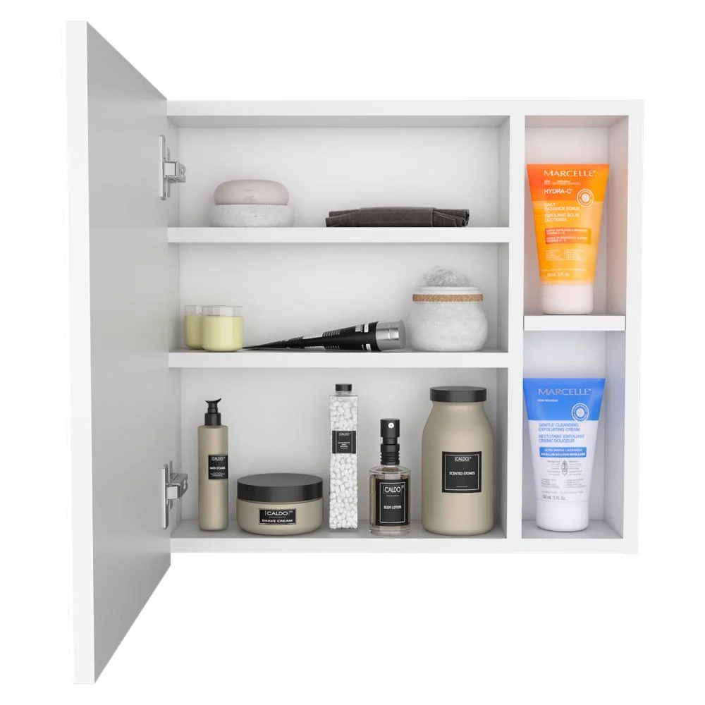 Gabinete de Baño Oman, Blanco, con un espejo y facil instalacion ZF RTA Design