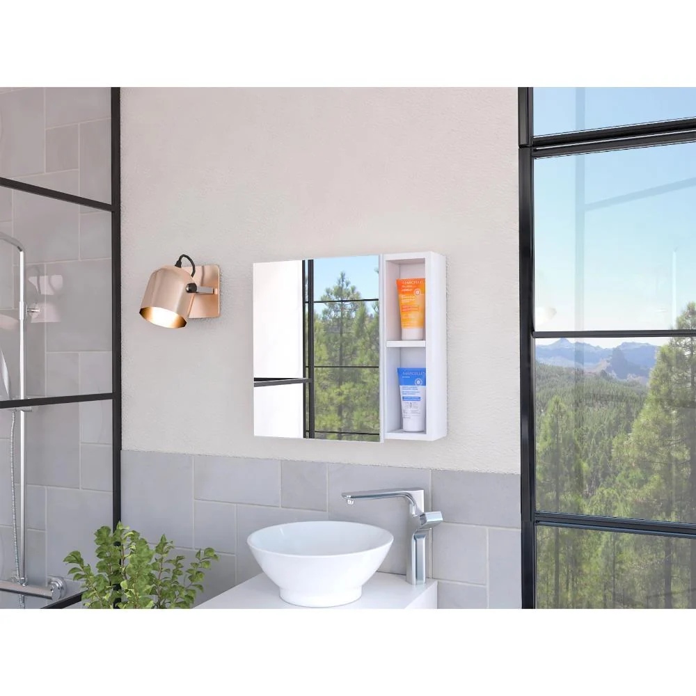 Gabinete de Baño Oman, Blanco, con un espejo y facil instalacion ZF RTA Design