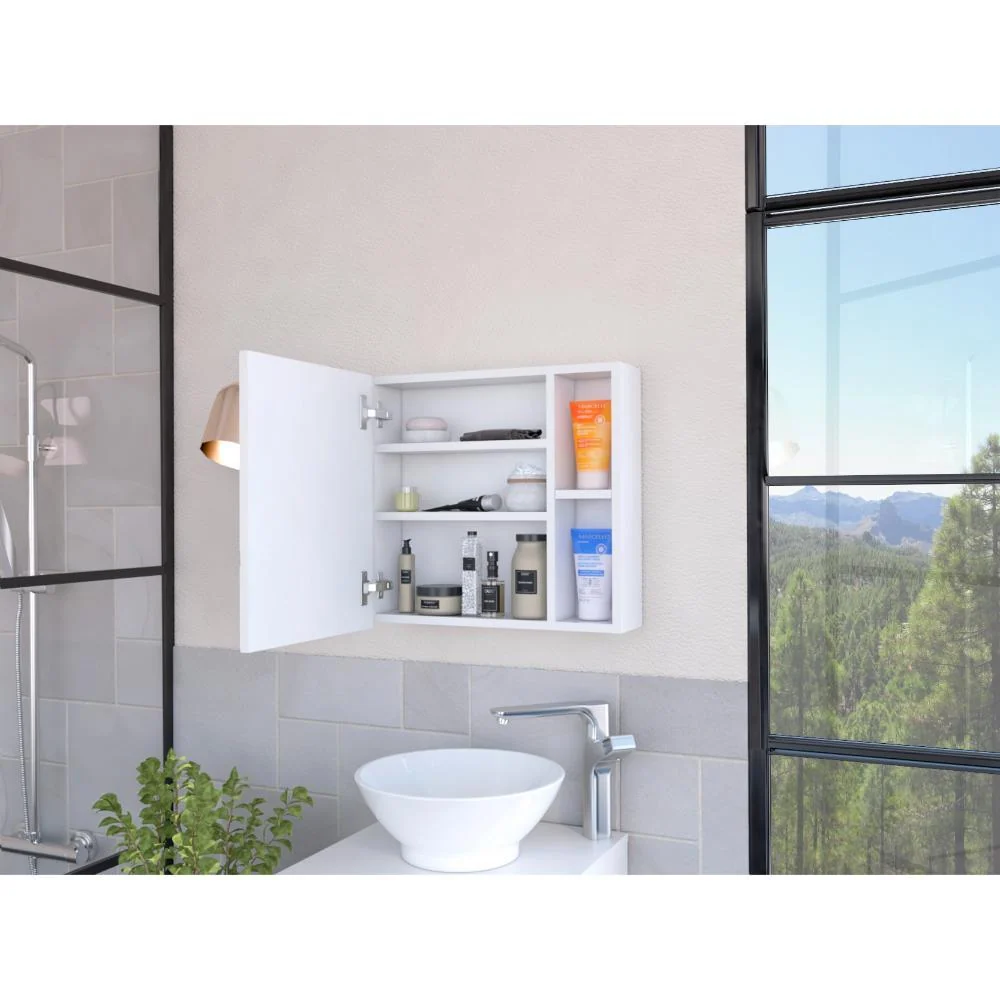 Gabinete de Baño Oman, Blanco, con un espejo y facil instalacion ZF RTA Design