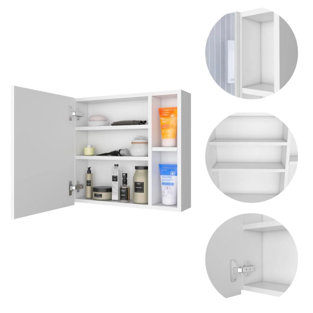 Gabinete de Baño Oman, Blanco, con un espejo y facil instalacion ZF RTA Design