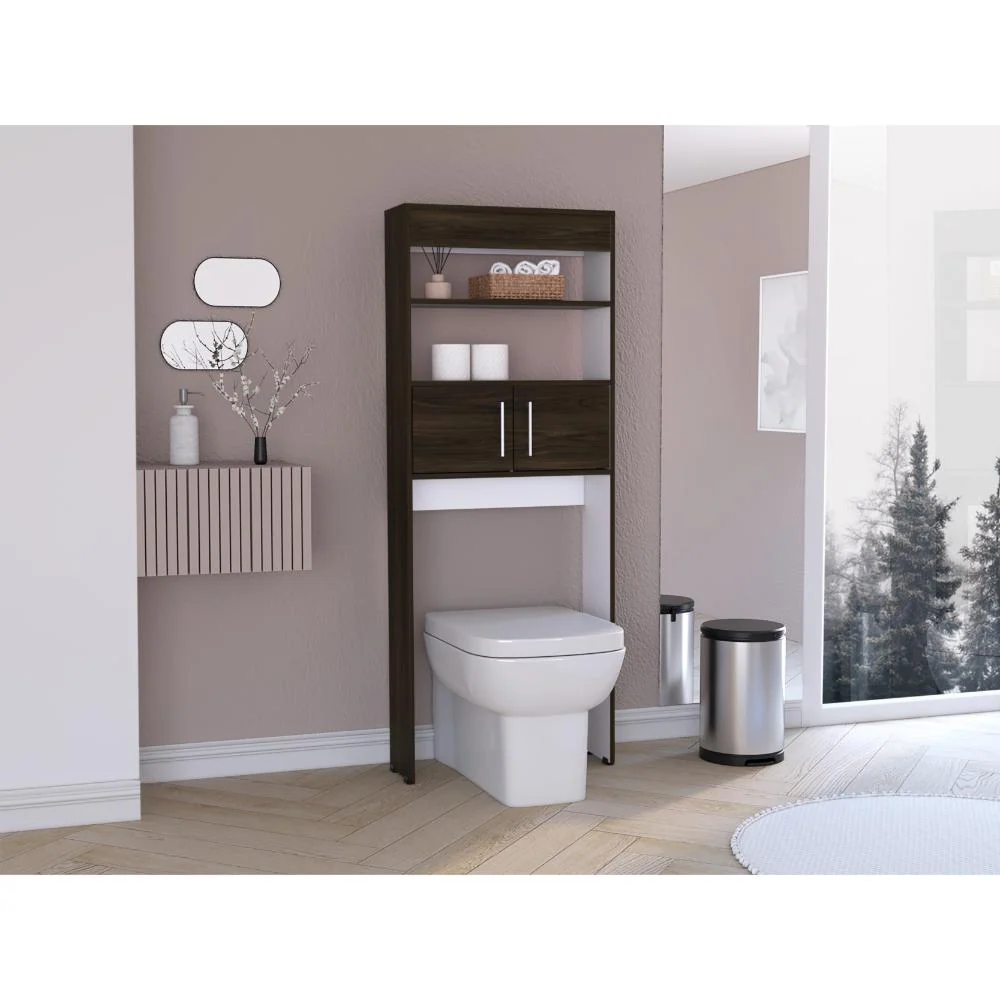 Gabinete de Baño Oporto, Nogal Europeo y Blanco Duqueza, Ahorrador de Espacio RTA Design