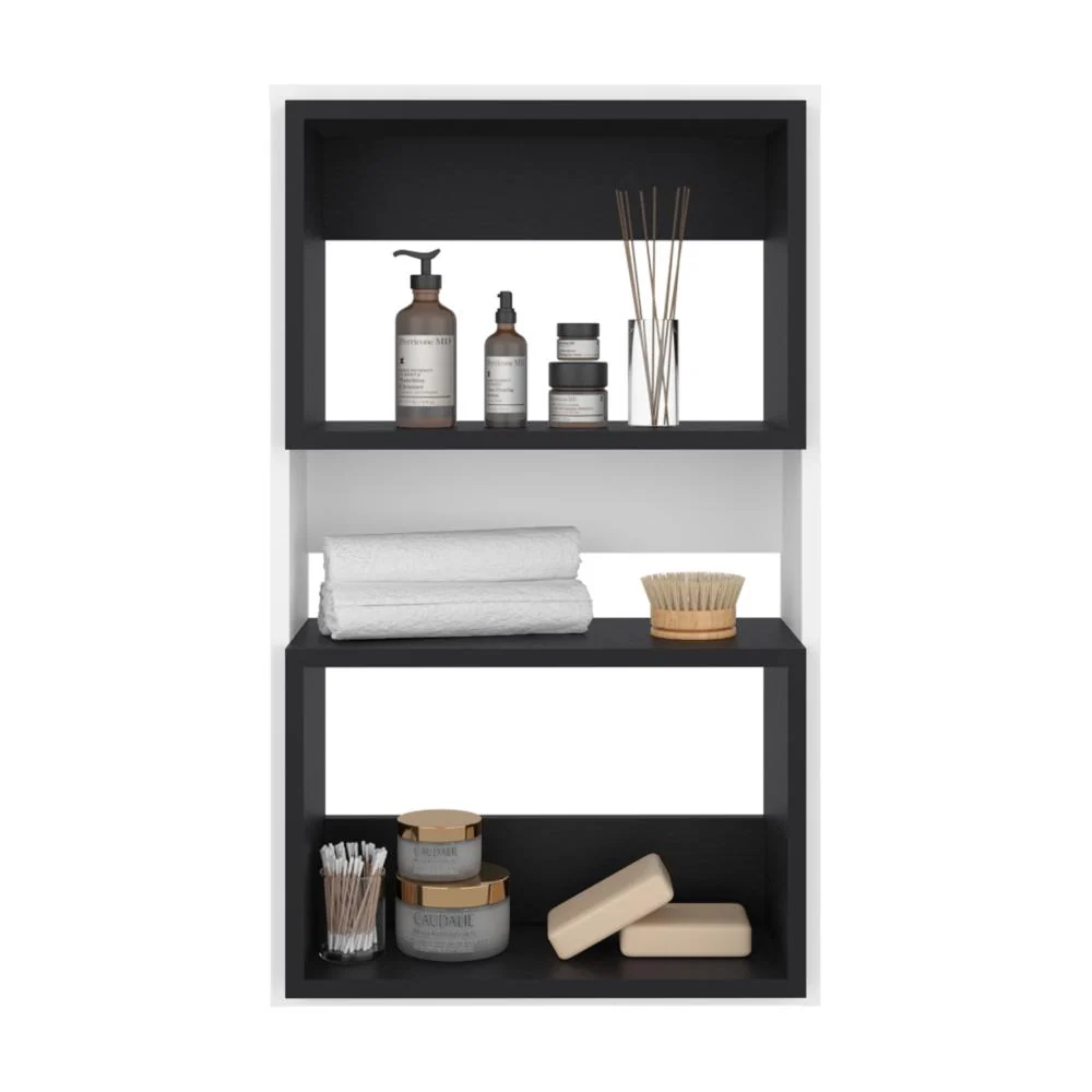 Gabinete de Baño Sensei Eco, Blanco Duqueza y Wengue, con superficies para ubicar objetos RTA Design