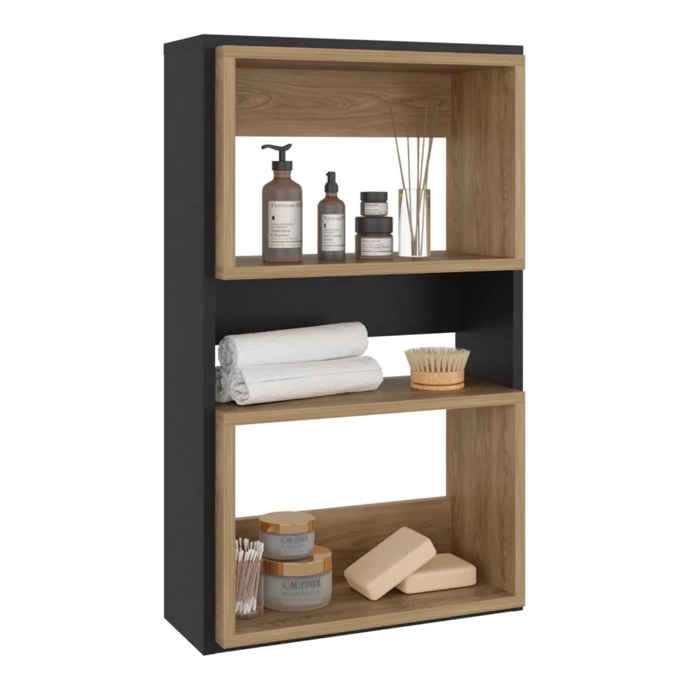 Gabinete de Baño Sensei Eco, Wengue y Fresno Europeo, con superficies para ubicar objetos RTA Design