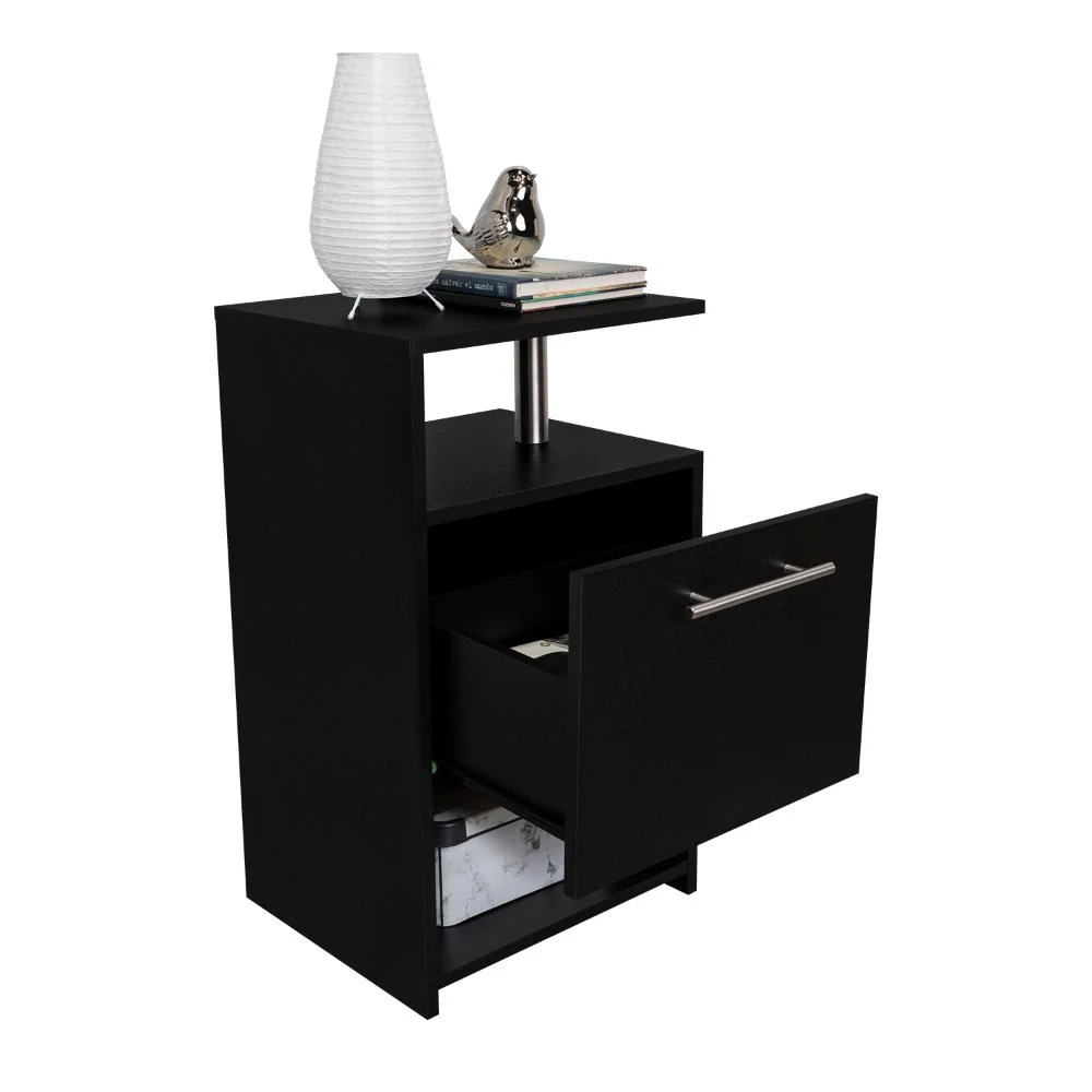 Mesa de Noche Alta Jena, Wengue, con cajon para guardar objetos RTA Design