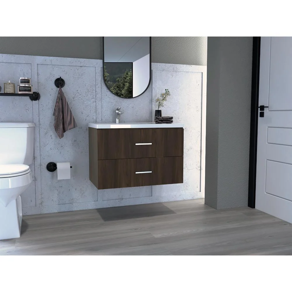 Mueble para Lavamanos Allus, Nogal Europeo, con un cajon y amplios espacio de almacenamiento RTA Design