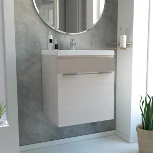Mueble para Lavamanos Elipse, Cocoa y Nevado, con Amplio Espacio Para Guardar Productos de Aseo 45 RTA Design