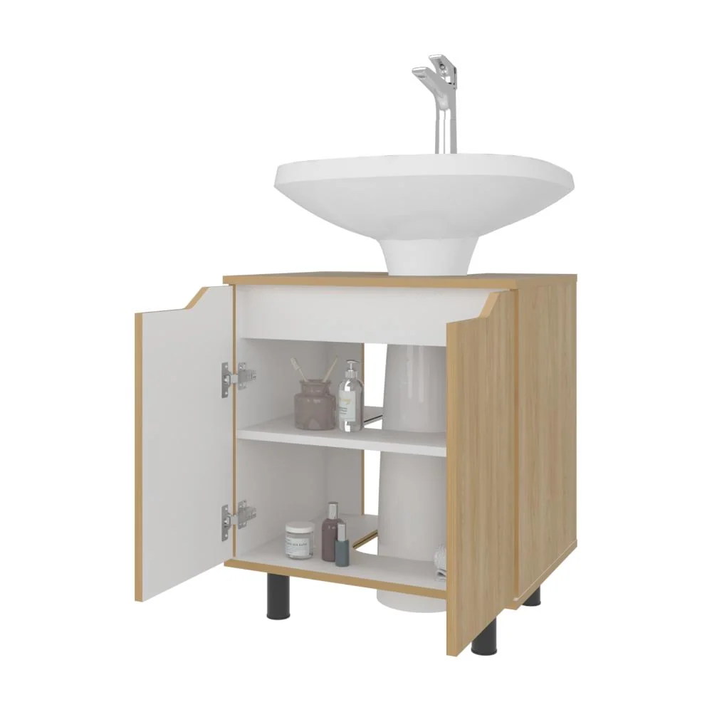 Mueble Para Lavamanos Marlo, Fresno Europeo y Blanco, No incluye Lavamanos RTA Design