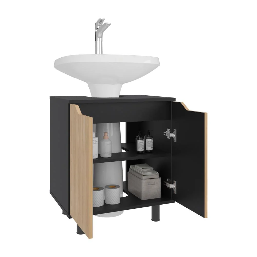Mueble Para Lavamanos Marlo, Wengue y Fresno Europeo, No incluye Lavamanos RTA Design