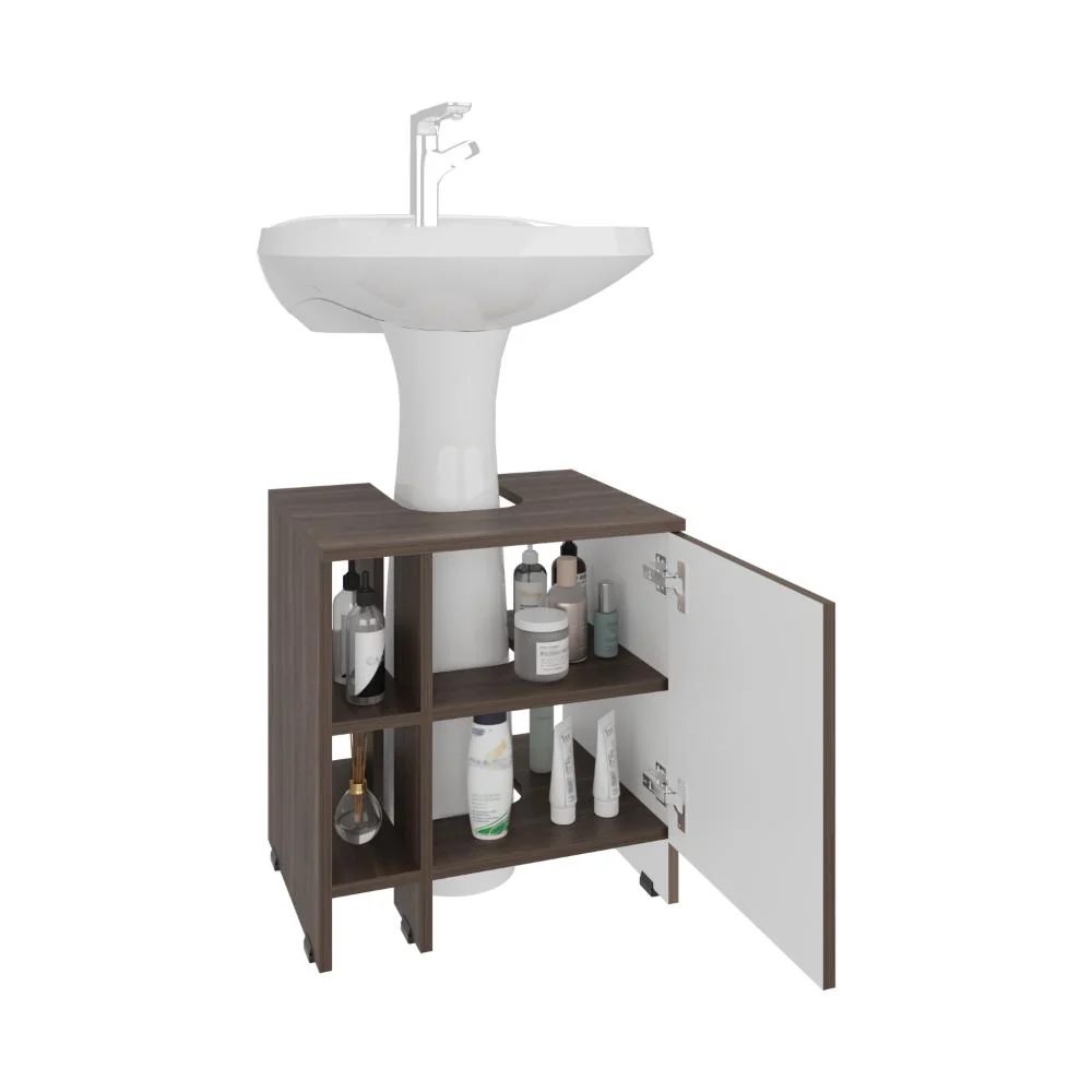 Mueble para Lavamanos Omahi, Milan y Blanco Duqueza, con Variedad de Entrepaños RTA Design