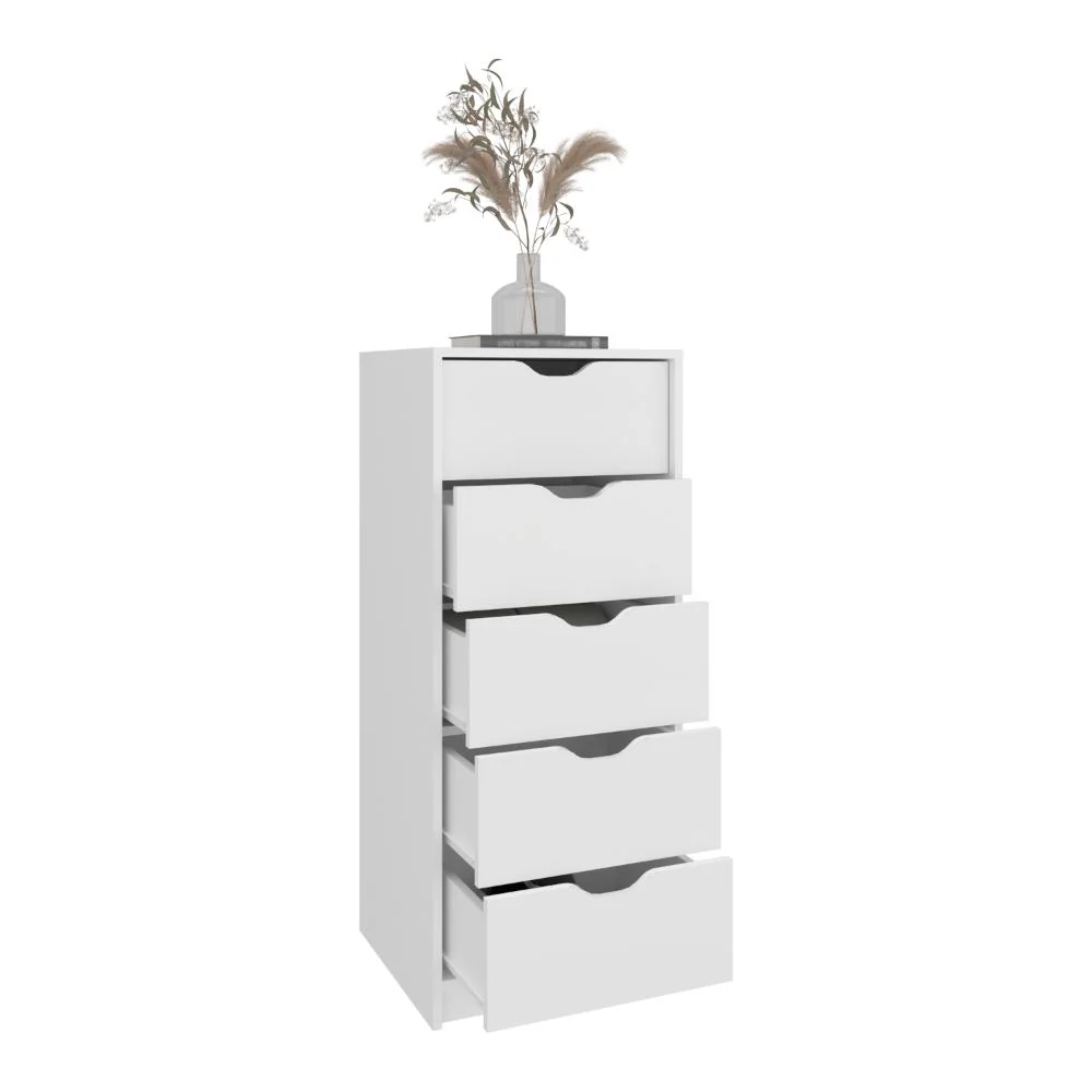 Organizador Brasilia, Blanco Duqueza, con cinco cajones multiusos deslizables RTA Design