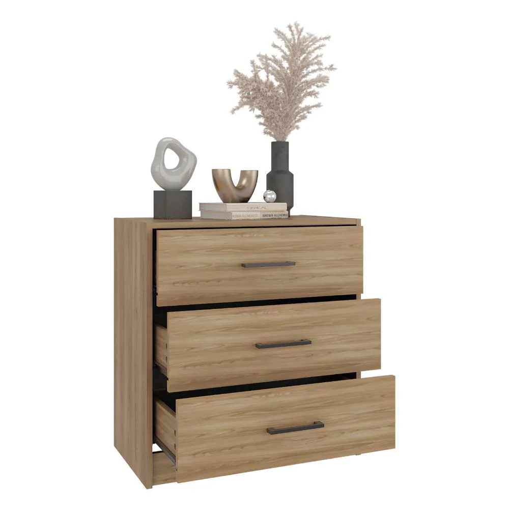 Organizador Cley, Fresno Europeo y Wengue, con Tres Cajoneras RTA Design