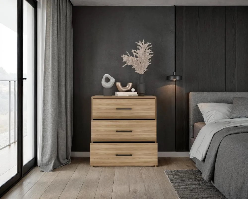 Organizador Cley, Fresno Europeo y Wengue, con Tres Cajoneras RTA Design