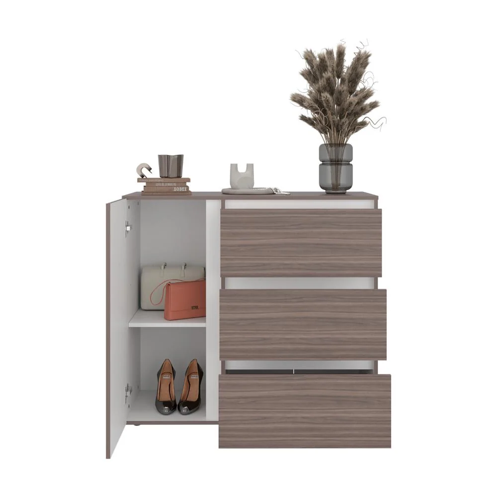 Organizador Niza, Avellana y Blanco, con tres cajones y gran capacidad de almacenamiento RTA Design