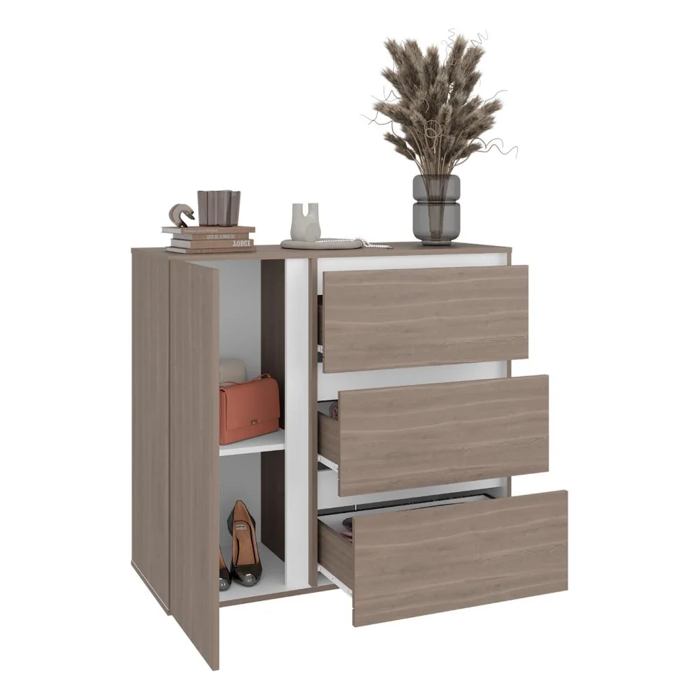 Organizador Niza, Positano y Blanco, con tres cajones y gran capacidad de almacenamiento RTA Design