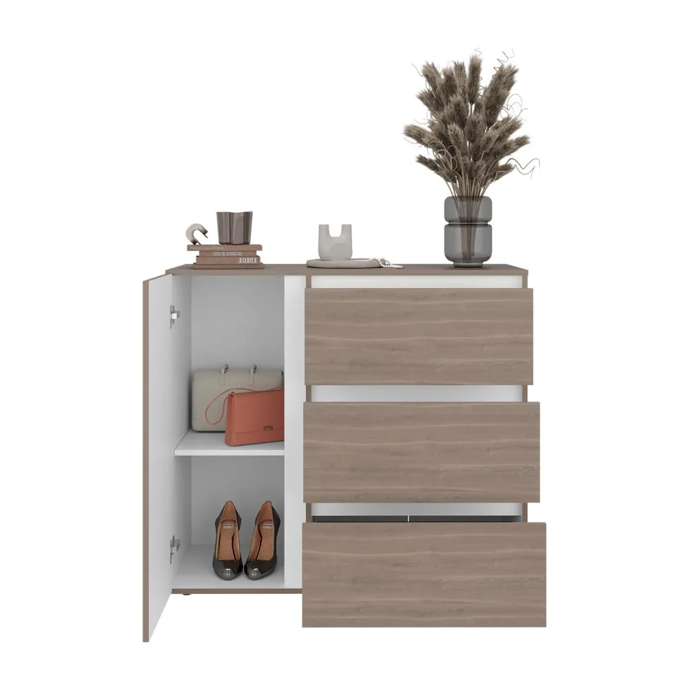Organizador Niza, Positano y Blanco, con tres cajones y gran capacidad de almacenamiento RTA Design