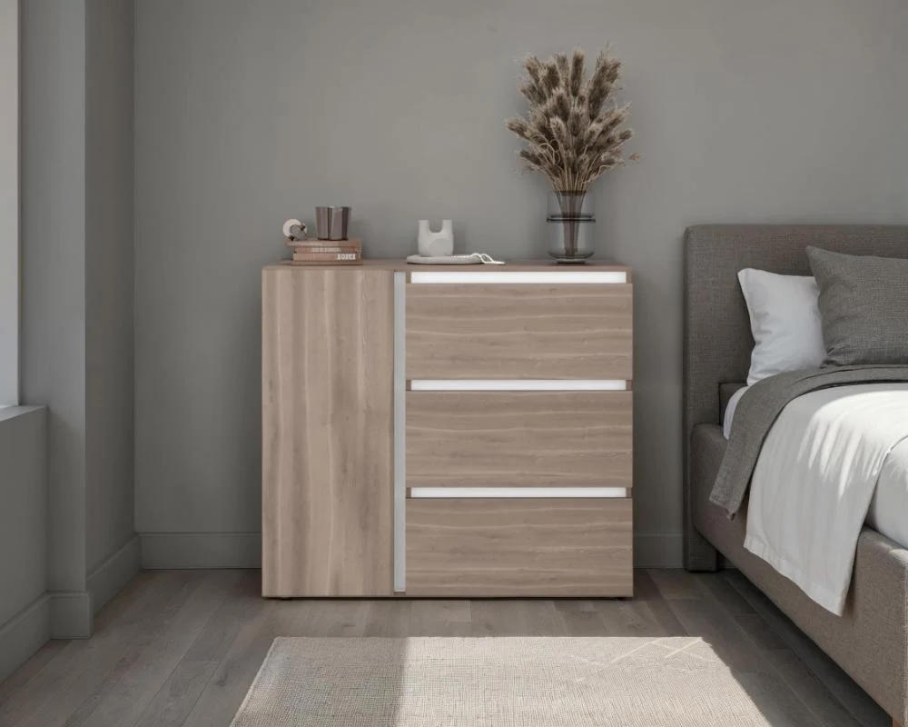 Organizador Niza, Positano y Blanco, con tres cajones y gran capacidad de almacenamiento RTA Design