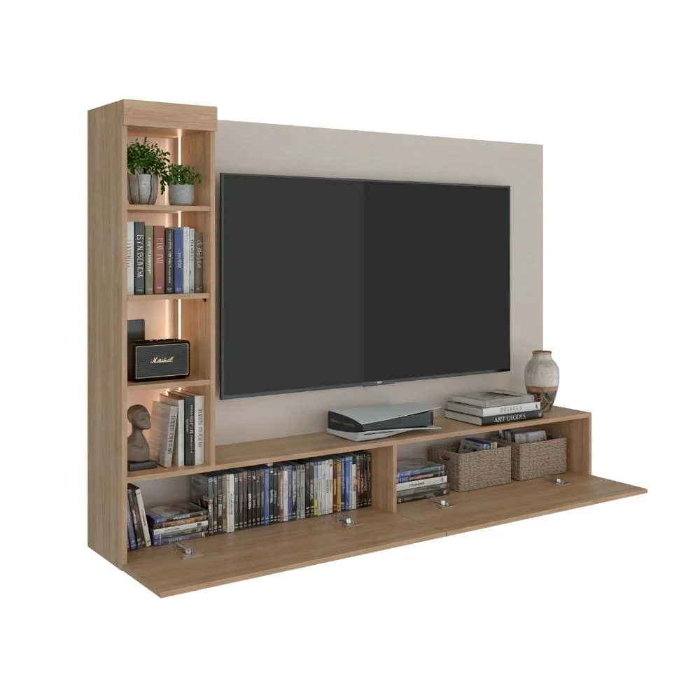 Panel de Tv Ilus, Capri y Fresno Europeo, con Espacio Para Televisor de Hasta 65" RTA Design