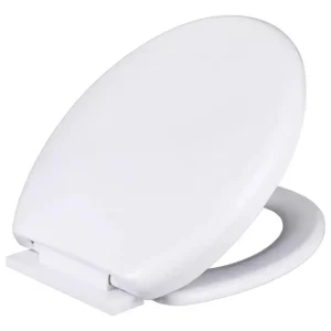 Tapa Baño WC Asiento Inodoro Redondo Universal 6x36x42 CM Blanco