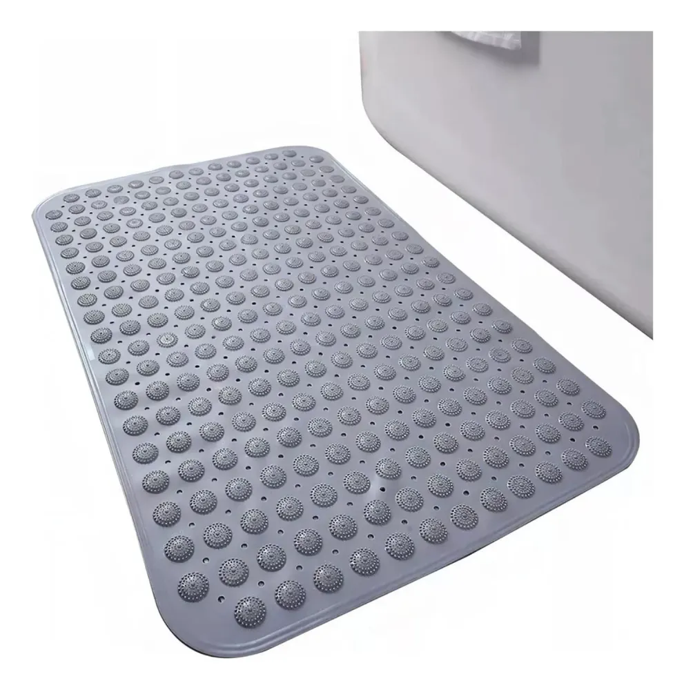 Tapete Alfombra Goma Antideslizante Piso Ducha Baño Gris