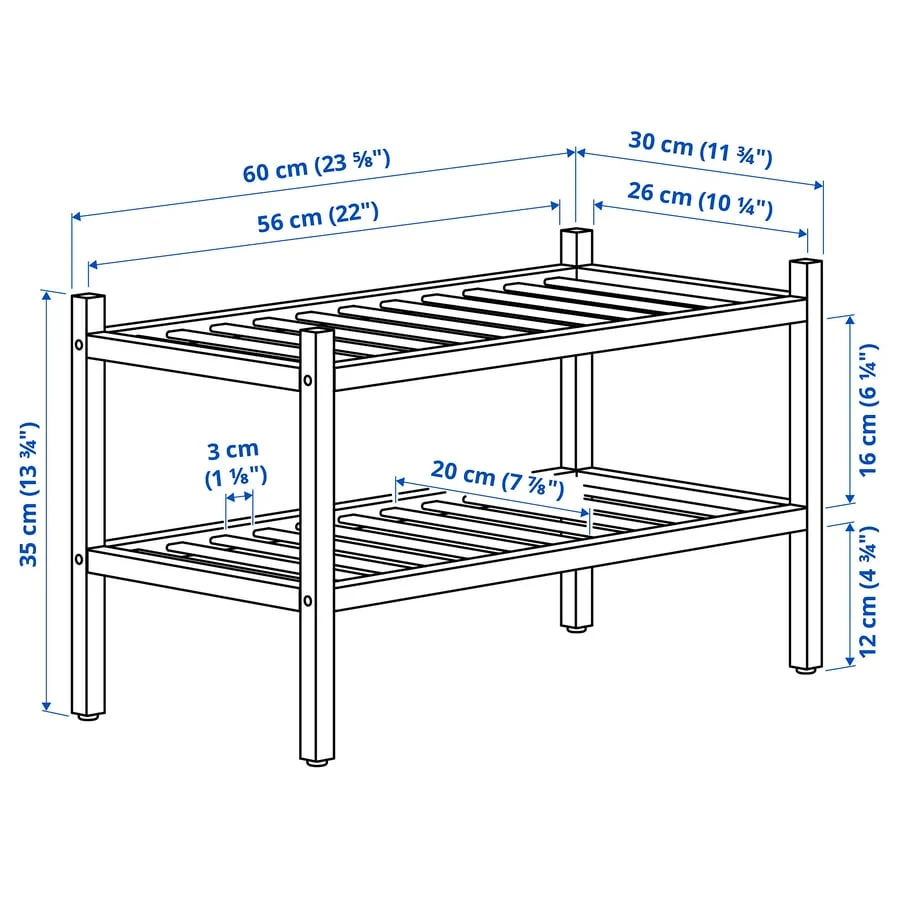 VASSKAR ESTANTE DE PISO DE BAMBU 60CM