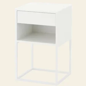 VIKHAMMER MESA DE NOCHE BLANCA 40 cm