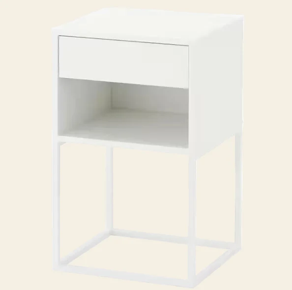 VIKHAMMER MESA DE NOCHE BLANCA 40 cm
