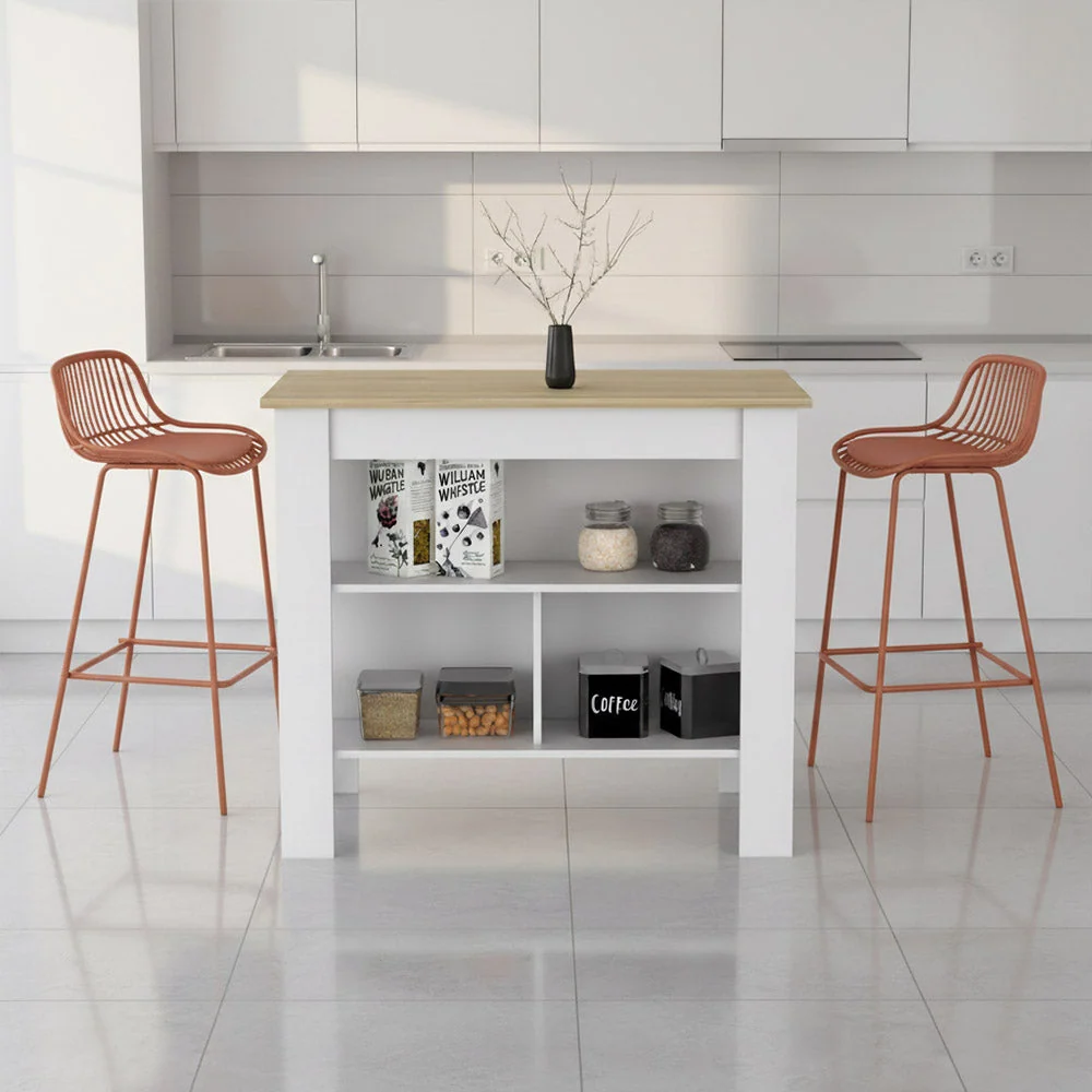 Combo de Cocina Kati, Incluye Barra de Cocina y Dos Sillas para Barra Virtual Muebles