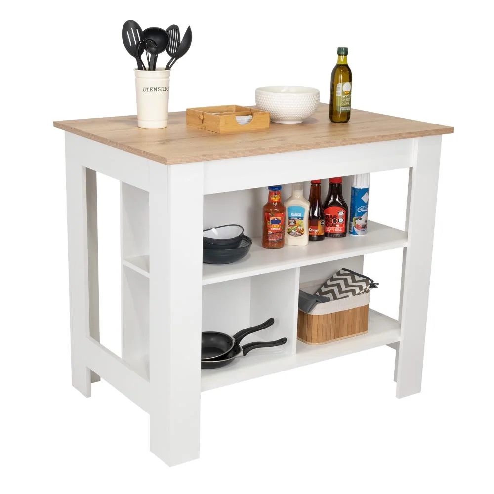 Combo de Cocina Kati, Incluye Barra de Cocina y Dos Sillas para Barra Virtual Muebles