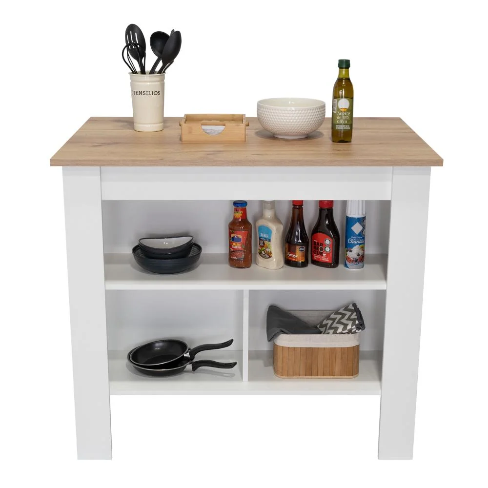 Combo de Cocina Kati, Incluye Barra de Cocina y Dos Sillas para Barra Virtual Muebles
