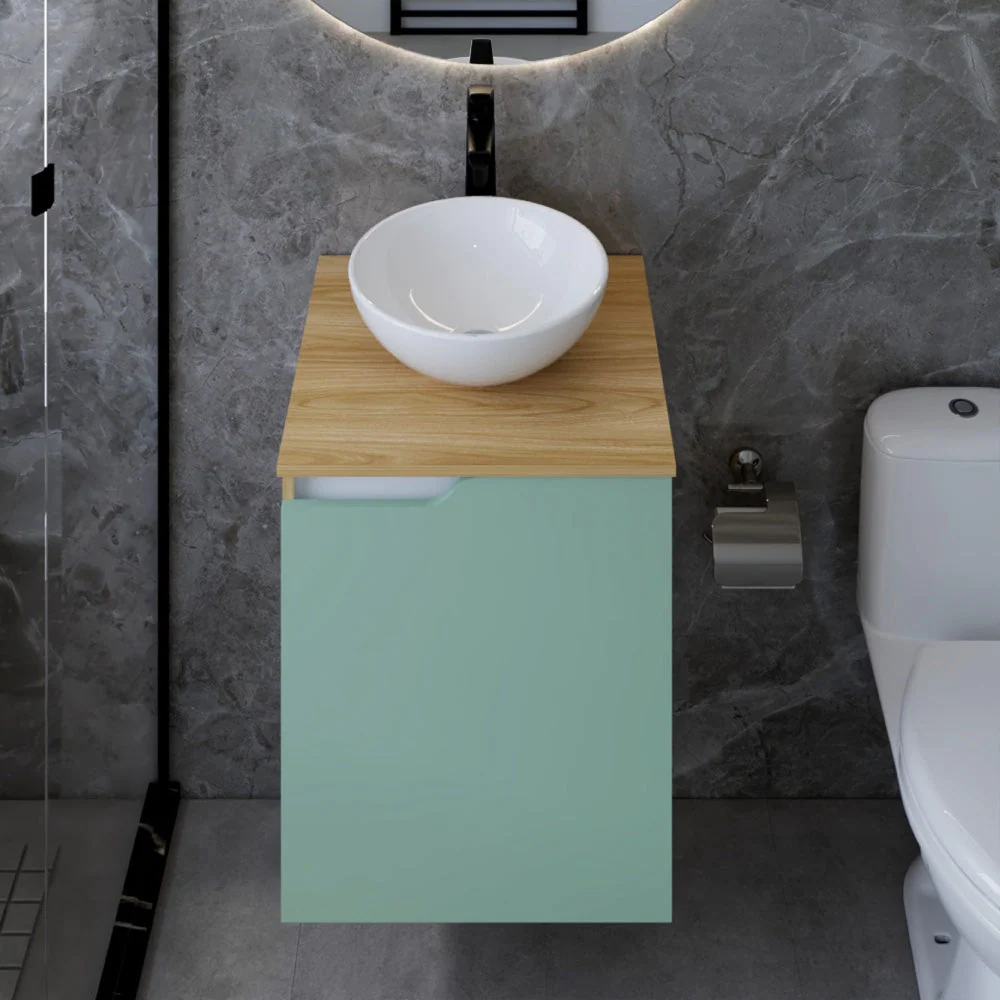Combo Lavamanos Mice II, Agave y Fresno Europeo, Incluye Lavamanos en Porcelana Sanitaria y Griferí Virtual Muebles Combo
