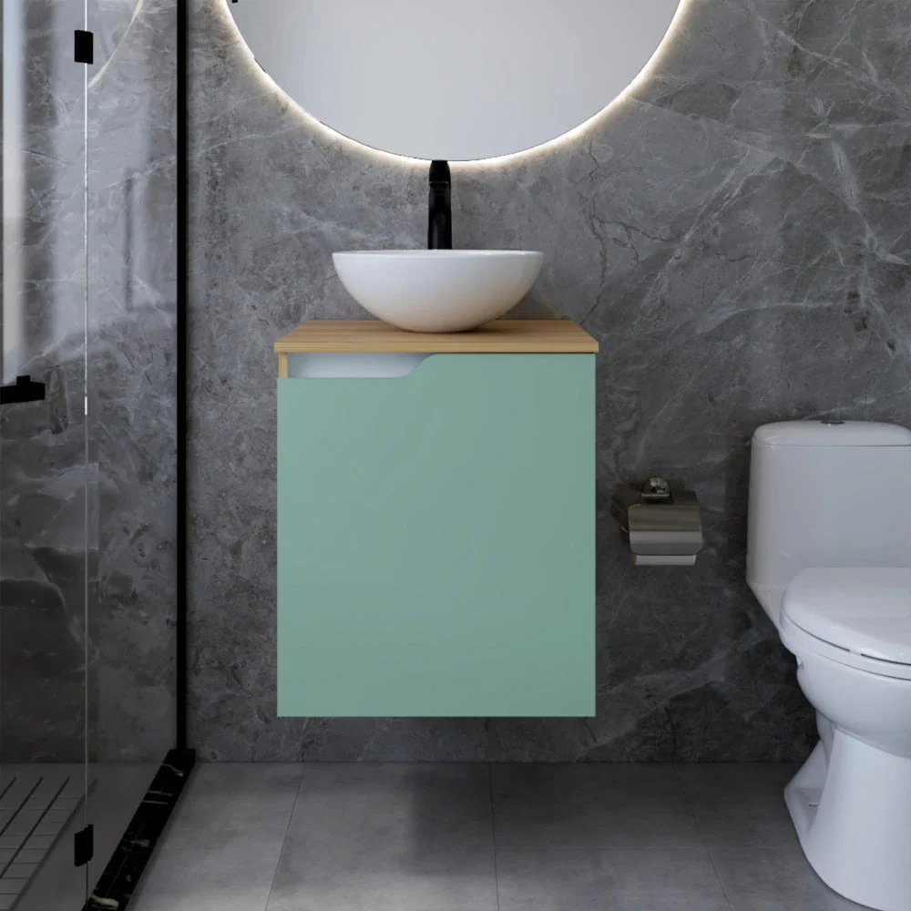 Combo Lavamanos Mice II, Agave y Fresno Europeo, Incluye Lavamanos en Porcelana Sanitaria y Griferí Virtual Muebles Combo